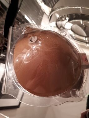 NuBra Adhesive Silicone Strapless Bra Cups in Brown Size C